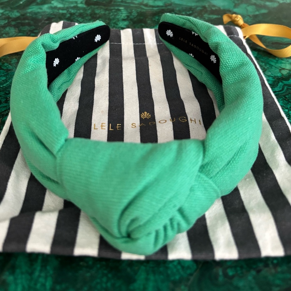 Lele Sadoughi Green Knotted Headband